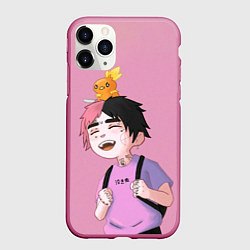 Чехол iPhone 11 Pro матовый Young Lil Peep, цвет: 3D-малиновый