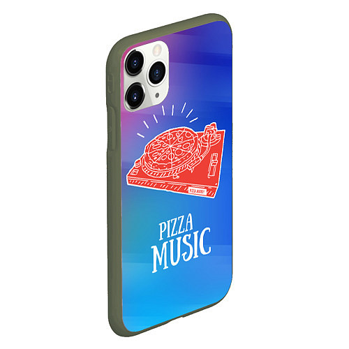 Чехол iPhone 11 Pro матовый PIZZA MUSIC / 3D-Темно-зеленый – фото 2