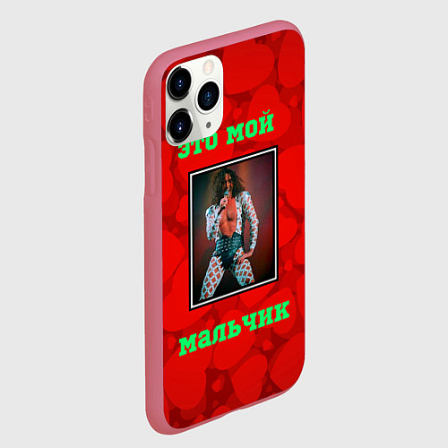Чехол iPhone 11 Pro матовый Поклонница Леонтьева / 3D-Малиновый – фото 2
