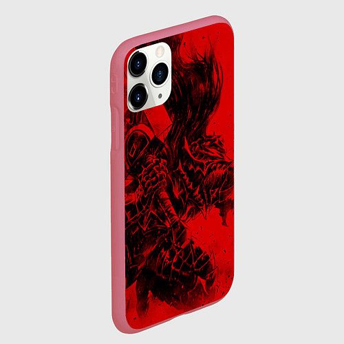 Чехол iPhone 11 Pro матовый BERSERK БЕРСЕРК / 3D-Малиновый – фото 2