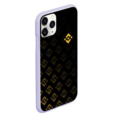 Чехол iPhone 11 Pro матовый BINANCE БИНАНС ПАТТЕРН / 3D-Светло-сиреневый – фото 2