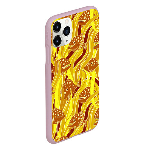 Чехол iPhone 11 Pro матовый Солнечные пираньи / 3D-Розовый – фото 2