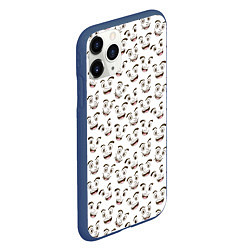 Чехол iPhone 11 Pro матовый Рожицы, цвет: 3D-тёмно-синий — фото 2
