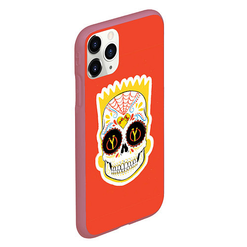 Чехол iPhone 11 Pro матовый Мексиканский Барт / 3D-Малиновый – фото 2