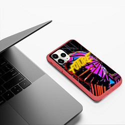 Чехол iPhone 11 Pro матовый Neon Future, цвет: 3D-красный — фото 2