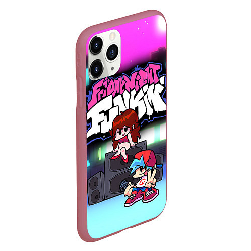 Чехол iPhone 11 Pro матовый Friday Night Funkin / 3D-Малиновый – фото 2