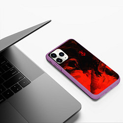 Чехол iPhone 11 Pro матовый БЕРСЕРК красками, цвет: 3D-фиолетовый — фото 2