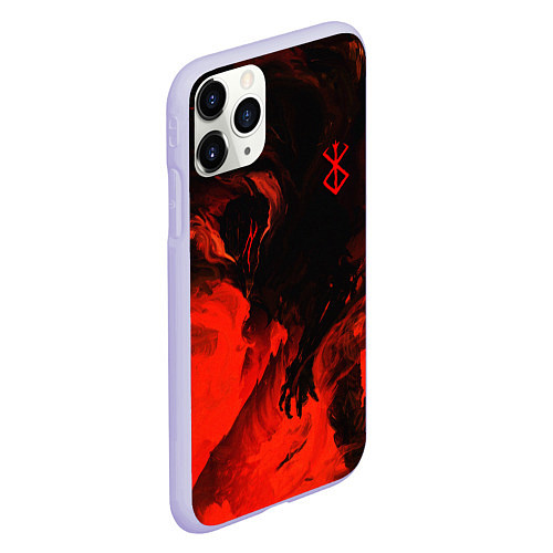 Чехол iPhone 11 Pro матовый БЕРСЕРК красками / 3D-Светло-сиреневый – фото 2