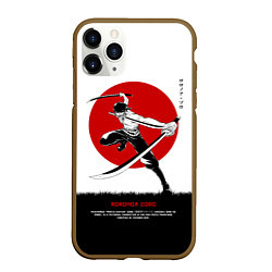 Чехол iPhone 11 Pro матовый Ророноа Зоро One Piece, цвет: 3D-коричневый