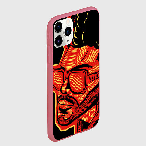 Чехол iPhone 11 Pro матовый Большой Уикенд / 3D-Малиновый – фото 2