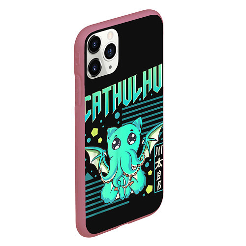 Чехол iPhone 11 Pro матовый CatHulhu / 3D-Малиновый – фото 2