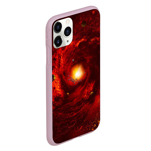 Чехол iPhone 11 Pro матовый КОСМИЧЕСКИЙ ВИХРЬ / 3D-Розовый – фото 2