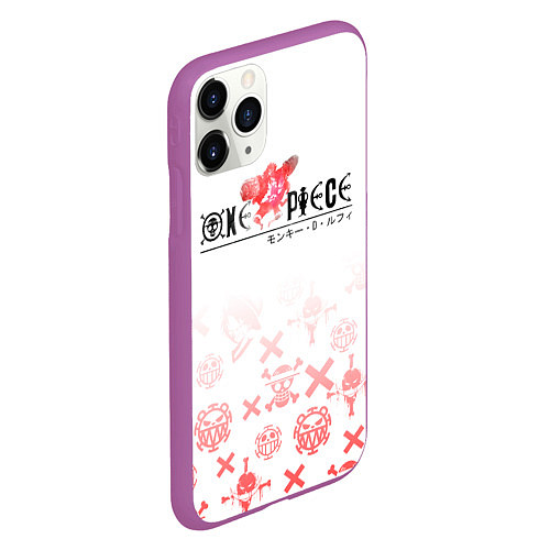 Чехол iPhone 11 Pro матовый One Piece резиновый Луффи / 3D-Фиолетовый – фото 2