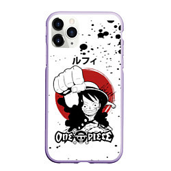 Чехол iPhone 11 Pro матовый Манки Д Луффи One Piece, цвет: 3D-светло-сиреневый