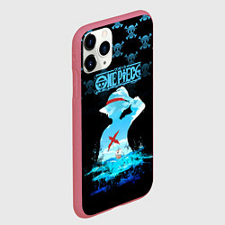 Чехол iPhone 11 Pro матовый Луффи Пираты Соломенной Шляпы, цвет: 3D-малиновый — фото 2