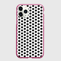 Чехол iPhone 11 Pro матовый Текстура мяча, цвет: 3D-малиновый