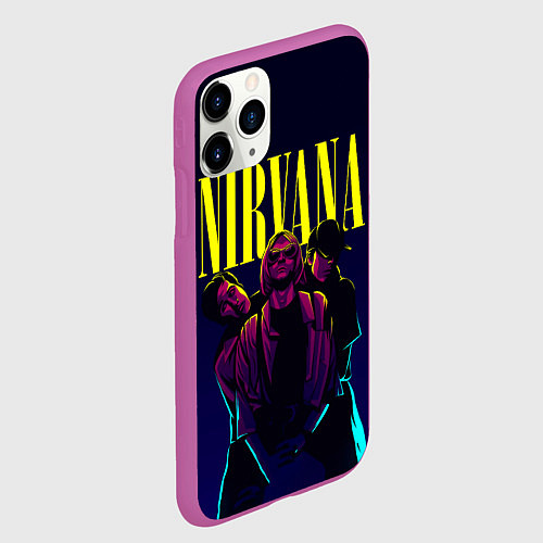 Чехол iPhone 11 Pro матовый Nirvana Neon / 3D-Фиолетовый – фото 2