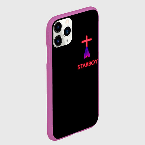 Чехол iPhone 11 Pro матовый STARBOY - The Weeknd / 3D-Фиолетовый – фото 2