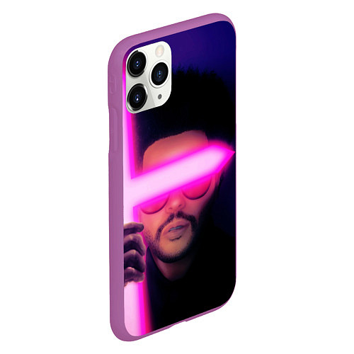 Чехол iPhone 11 Pro матовый The Weeknd - Blinding Lights / 3D-Фиолетовый – фото 2