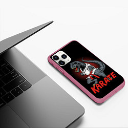 Чехол iPhone 11 Pro матовый KARATE T-REX, цвет: 3D-малиновый — фото 2