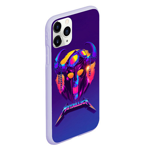 Чехол iPhone 11 Pro матовый Metallica Neon / 3D-Светло-сиреневый – фото 2