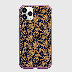 Чехол iPhone 11 Pro матовый Versace классические узоры, цвет: 3D-фиолетовый