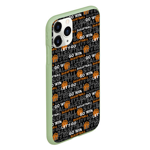 Чехол iPhone 11 Pro матовый BASKETBALL / 3D-Салатовый – фото 2