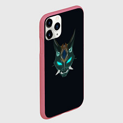 Чехол iPhone 11 Pro матовый Genshin Impact - Xiao, цвет: 3D-малиновый — фото 2