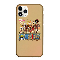 Чехол iPhone 11 Pro матовый Пираты Соломенной Шляпы One Piece