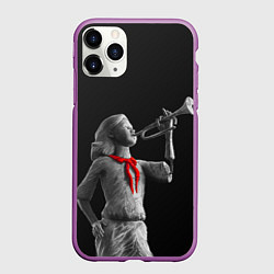 Чехол iPhone 11 Pro матовый Пищеблок, цвет: 3D-фиолетовый