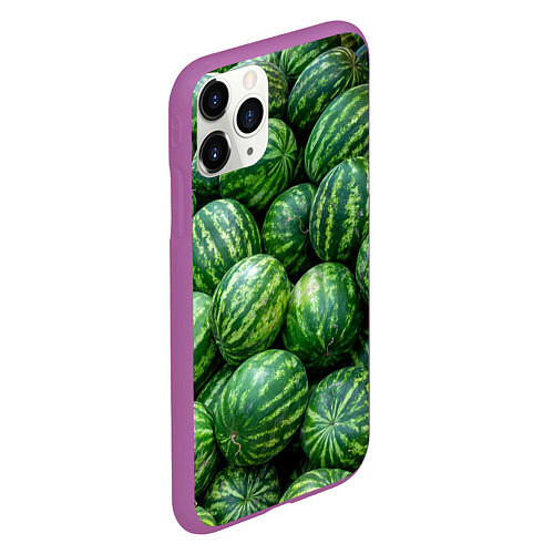 Чехол iPhone 11 Pro матовый Арбузы / 3D-Фиолетовый – фото 2