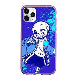 Чехол iPhone 11 Pro матовый UNDERTALE SANS BLUE, цвет: 3D-фиолетовый