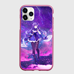 Чехол iPhone 11 Pro матовый Genshin Impact Кэ Цин, цвет: 3D-малиновый
