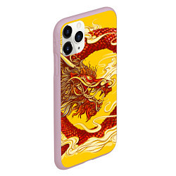 Чехол iPhone 11 Pro матовый Китайский Дракон, China Dragon, цвет: 3D-розовый — фото 2