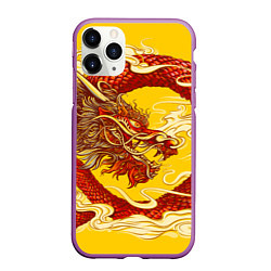 Чехол iPhone 11 Pro матовый Китайский Дракон, China Dragon