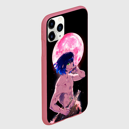 Чехол iPhone 11 Pro матовый Иноске клинок рассекающий демонов арт / 3D-Малиновый – фото 2