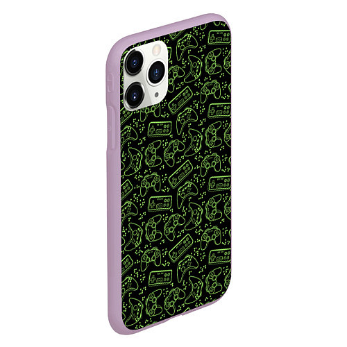 Чехол iPhone 11 Pro матовый Джойстики / 3D-Сиреневый – фото 2