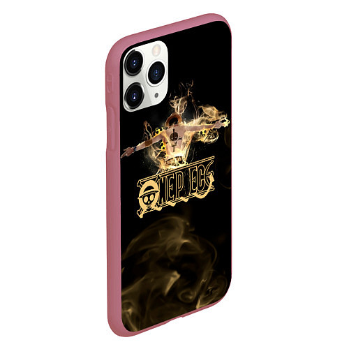 Чехол iPhone 11 Pro матовый Портгас Д Эйс One Piece / 3D-Малиновый – фото 2