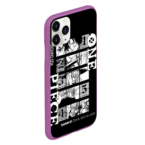 Чехол iPhone 11 Pro матовый ONE PIECE Главные герои / 3D-Фиолетовый – фото 2