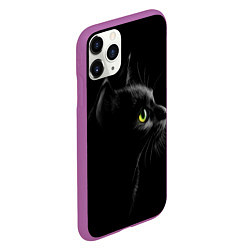 Чехол iPhone 11 Pro матовый Черный кот, цвет: 3D-фиолетовый — фото 2