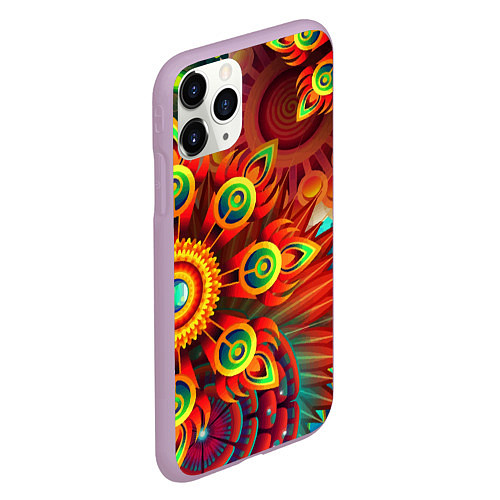 Чехол iPhone 11 Pro матовый Тропики / 3D-Сиреневый – фото 2