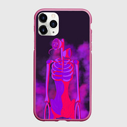 Чехол iPhone 11 Pro матовый СИРЕНОГОЛОВЫЙ НЕОН, цвет: 3D-малиновый