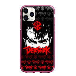 Чехол iPhone 11 Pro матовый BERSERK ЛОГО, цвет: 3D-малиновый