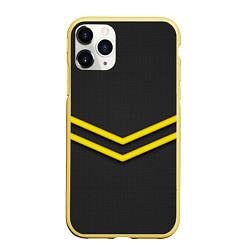 Чехол iPhone 11 Pro матовый Black and Yellow, цвет: 3D-желтый