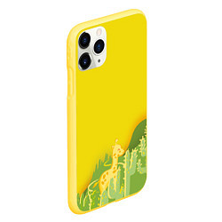 Чехол iPhone 11 Pro матовый Милый жираф в кактусах, цвет: 3D-желтый — фото 2