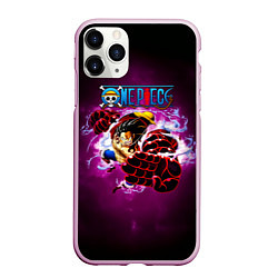 Чехол iPhone 11 Pro матовый Атака резинового Луффи One Piece