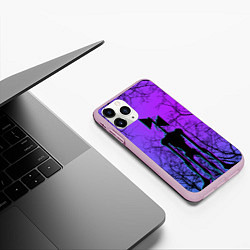 Чехол iPhone 11 Pro матовый СИРЕНОГОЛОВЫЙ НЕОН NEON, цвет: 3D-розовый — фото 2
