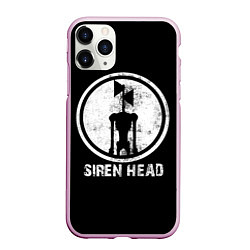 Чехол iPhone 11 Pro матовый СИРЕНОГОЛОВЫЙ ЧБ, цвет: 3D-розовый