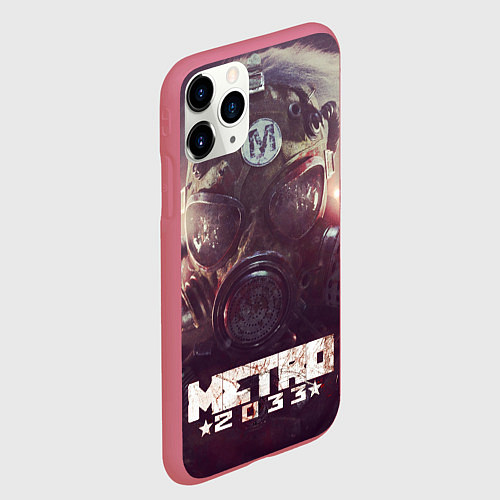 Чехол iPhone 11 Pro матовый MERTO 2033 ПРОТИВОГАЗ / 3D-Малиновый – фото 2