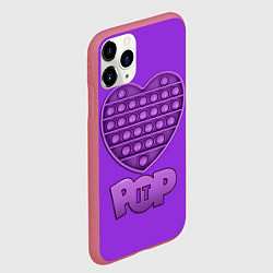 Чехол iPhone 11 Pro матовый POP it ПОП ит СЕРДЦЕ, цвет: 3D-малиновый — фото 2